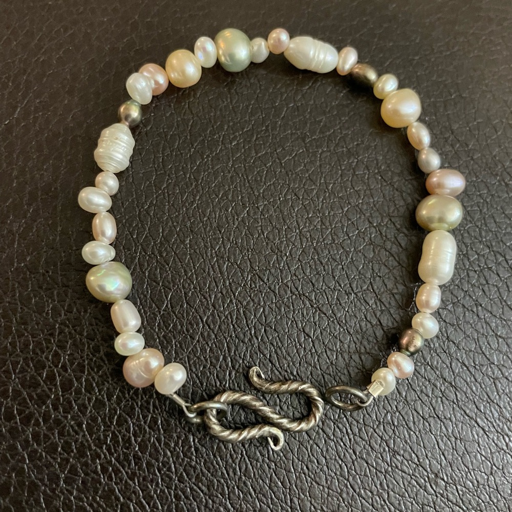 Real! Pearls Bracelet with Silver Clasp